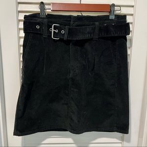 Express High Waisted Corduroy Paperbag Mini Skirt